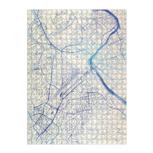 artboxONE Puzzle "Stuttgart Deutschland Blue Infusion Map I" artboxONE - Städte,Reise,Kartografie - Städte,Stadtkarte,Wasserfarbe,Rosequartz
