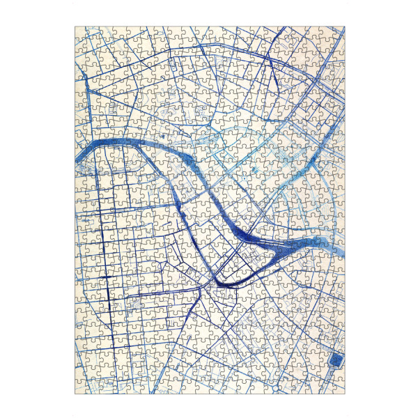 artboxONE Puzzle "Berlin Deutschland Blue Infusion Map III" artboxONE - Städte,Reise,Kartografie - Städte,Stadtkarte,Wasserfarbe,Rosequartz