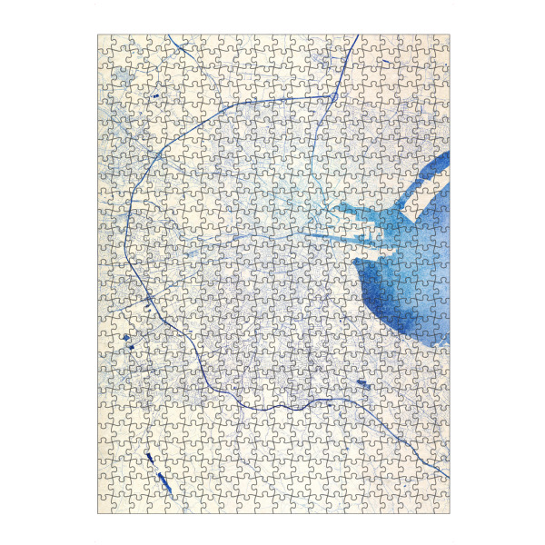 artboxONE Puzzle "Dublin Irland Blue Infusion Map I" artboxONE - Städte,Reise,Kartografie - Städte,Stadtkarte,Wasserfarbe,Rosequartz