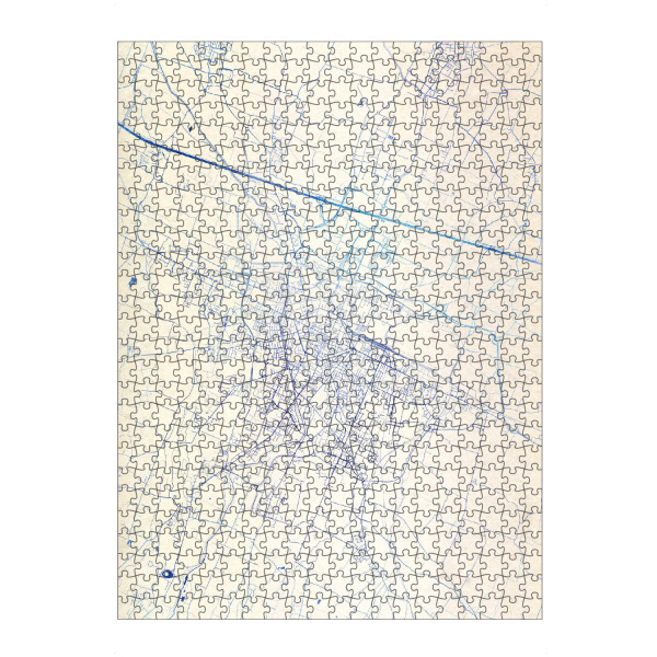 Puzzle Ravensburger "Reggio-nell’Emilia Italien Blue Infusion Map I" artboxONE - Städte,Reise,Kartografie - Städte,Stadtkarte,Wasserfarbe,Rosequartz