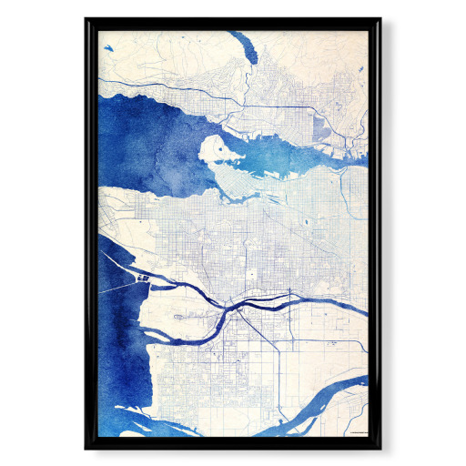 Vancouver Kanada Blue Infusion Map I