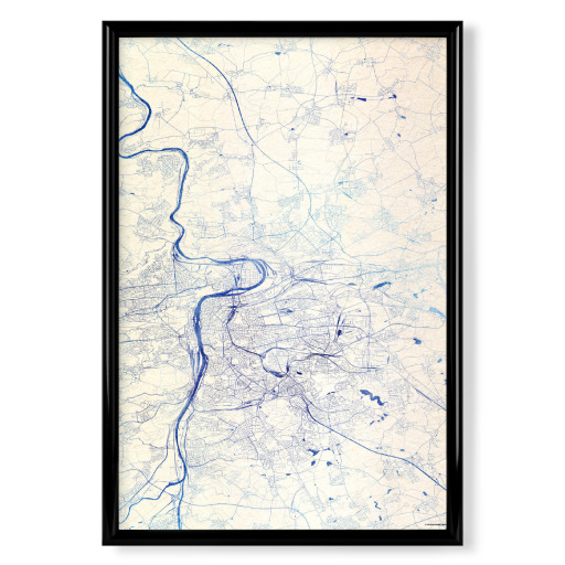 Prag Tschechische-Republik Blue Infusion Map I