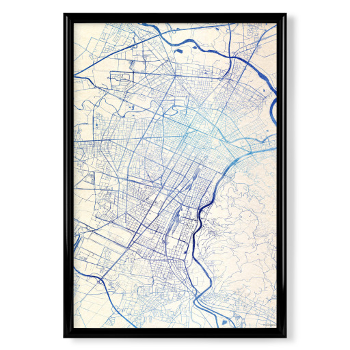 Turin Italien Blue Infusion Map I Turin Italien Blue Infusion Map I