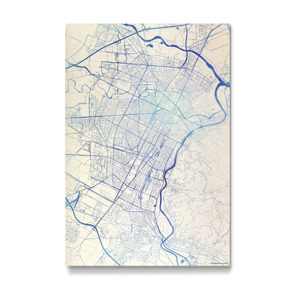 Galerie-Print "Turin Italien Blue Infusion Map I" 30x20 cm artboxONE