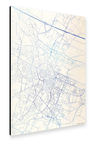 Alu-Dibond "Reggio-nell’Emilia Italien Blue Infusion Map II" 30x20 cm artboxONE