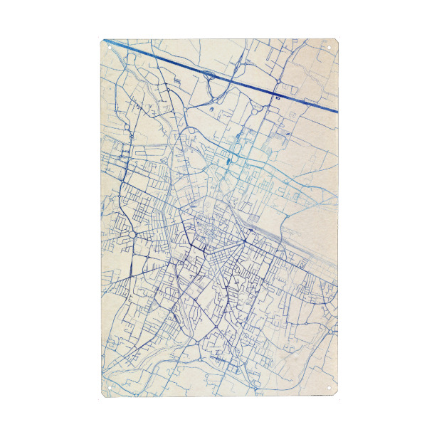 Holzbild "Reggio-nell’Emilia Italien Blue Infusion Map II" artboxONE - Städte,Reise,Kartografie - Städte,Stadtkarte,Wasserfarbe,Rosequartz