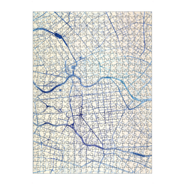 Puzzle Ravensburger "Berlin Deutschland Blue Infusion Map I" artboxONE - Städte,Reise,Kartografie - Städte,Stadtkarte,Wasserfarbe,Rosequartz