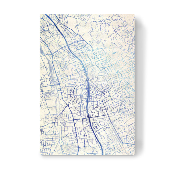 Leinwandbild "Graz Österreich Blue Infusion Map II" artboxONE - Städte,Reise,Kartografie - Städte,Stadtkarte,Wasserfarbe,Rosequartz