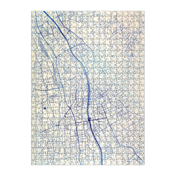 artboxONE Puzzle "Graz Österreich Blue Infusion Map II" artboxONE - Städte,Reise,Kartografie - Städte,Stadtkarte,Wasserfarbe,Rosequartz