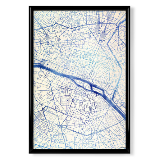 Paris Frankreich Blue Infusion Map II