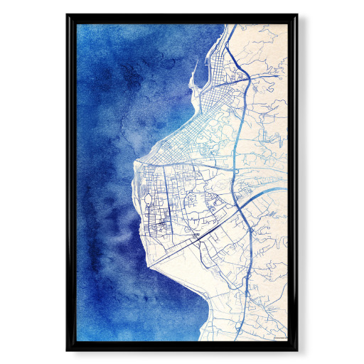 Reggio-Calabria Italien Blue Infusion Map I