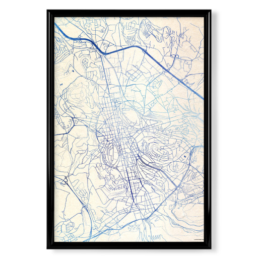 Saint-Étienne Frankreich Blue Infusion Map II Saint-Étienne Frankreich Blue Infusion Map II