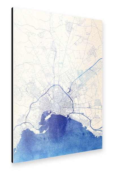 Alu-Dibond "Palma Mallorca Blue Infusion Map I" 30x20 cm artboxONE