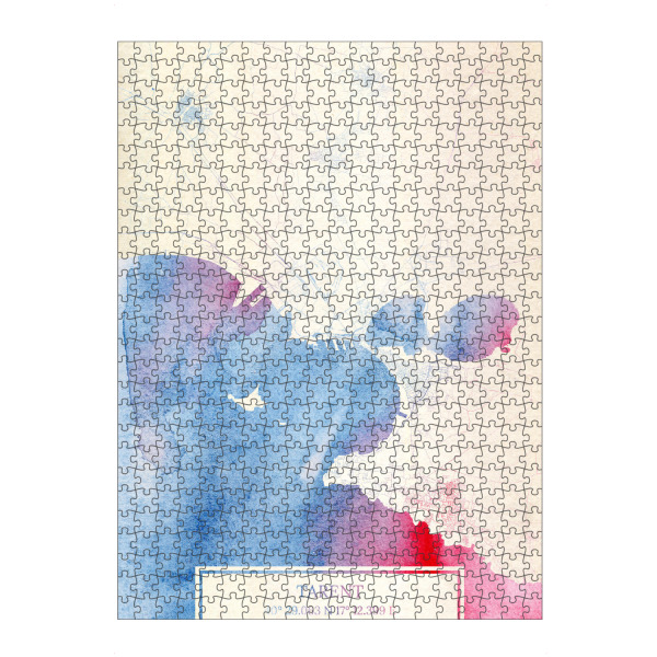 Puzzle Ravensburger "Tarent Italien Map Rose And Serenity I" artboxONE - Städte,Reise,Kartografie - Städte,Stadtkarte,Wasserfarbe,Rosequartz