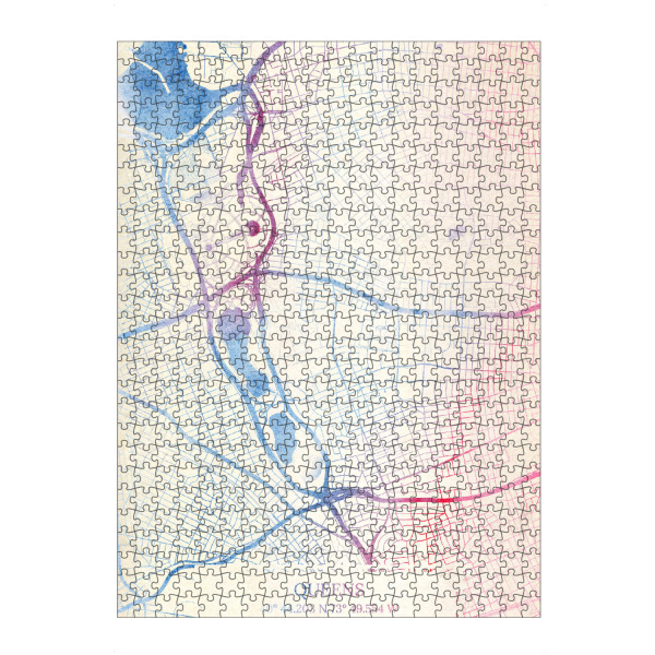 artboxONE Puzzle "Queens USA Map Rose And Serenity II" artboxONE - Städte,Reise,Kartografie - Städting,Stadtkarte,Wasserfarbe,Rosequartz