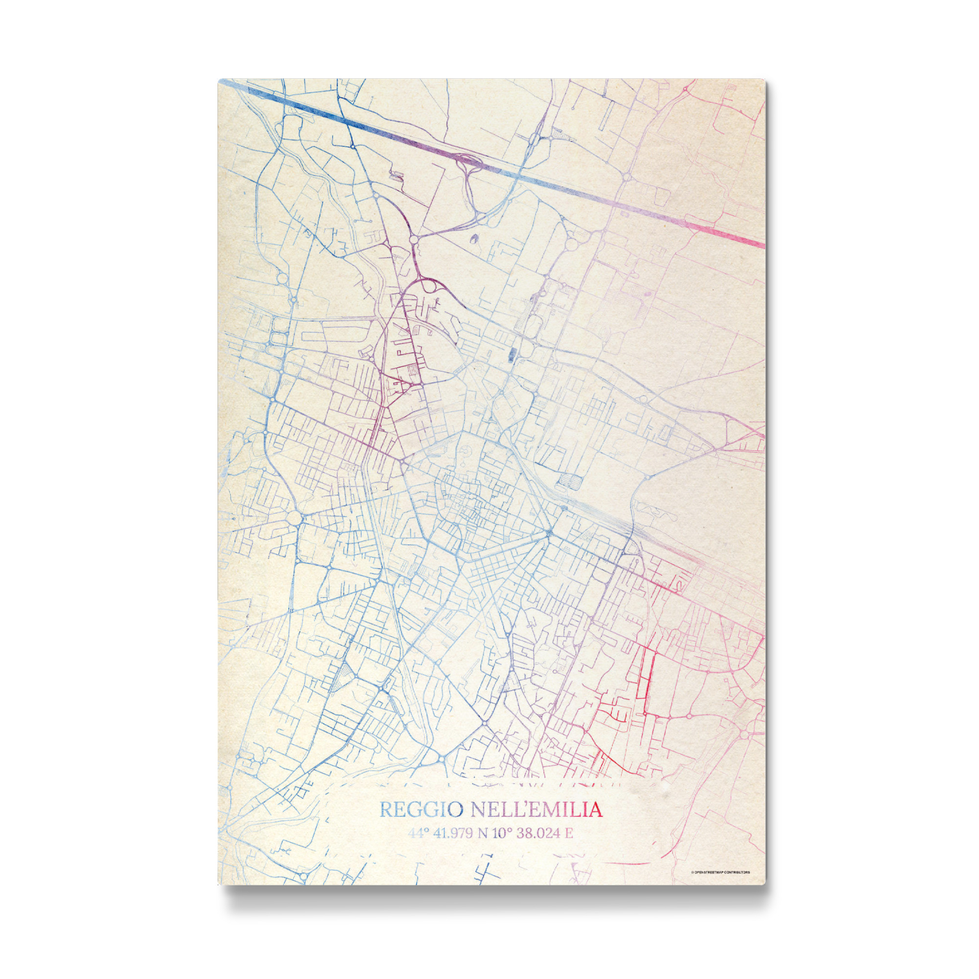 Galerie-Print "Reggio-nell’Emilia Italien Map Rose And Serenity II" 75x50 cm artboxONE