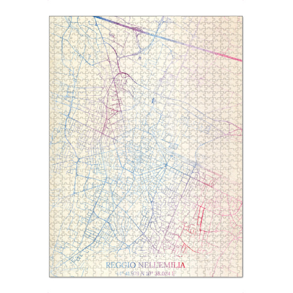 Puzzle Ravensburger "Reggio-nell’Emilia Italien Map Rose And Serenity II" artboxONE - Städte,Reise,Kartografie
