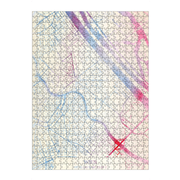artboxONE Puzzle "Wien Österreich Map Rose And Serenity I" artboxONE - Städte,Reise,Kartografie - Städting,Stadtkarte,Wasserfarbe,Rosequartz
