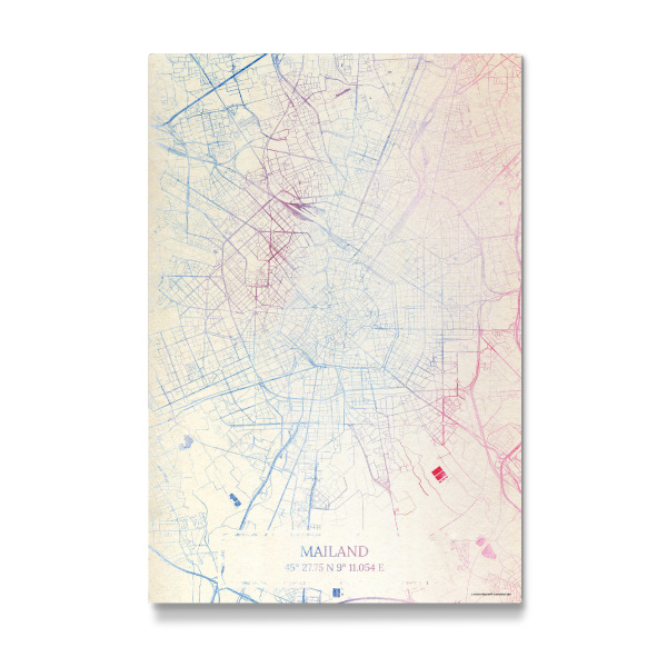 Galerie-Print "Mailand Italien Map Rose And Serenity I" 30x20 cm artboxONE