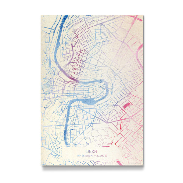 Galerie-Print "Bern Schweiz Map Rose And Serenity I" 30x20 cm artboxONE
