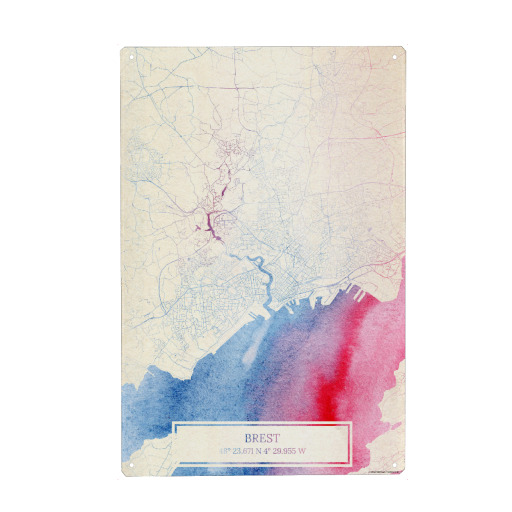 Brest Frankreich Map Rose And Serenity I