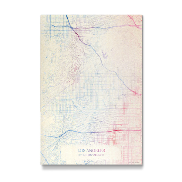 Galerie-Print "Los-Angeles USA Map Rose And Serenity II" 30x20 cm artboxONE