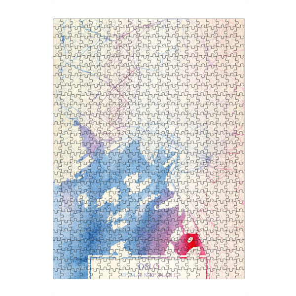 artboxONE Puzzle "Oslo Norwegen Map Rose And Serenity III" artboxONE - Städte,Reise,Kartografie - Städte,Stadtkarte,Wasserfarbe,Rosequartz