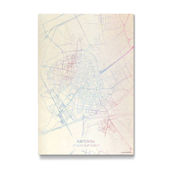 Galerie-Print "Ravenna Italien Map Rose And Serenity II" 30x20 cm artboxONE