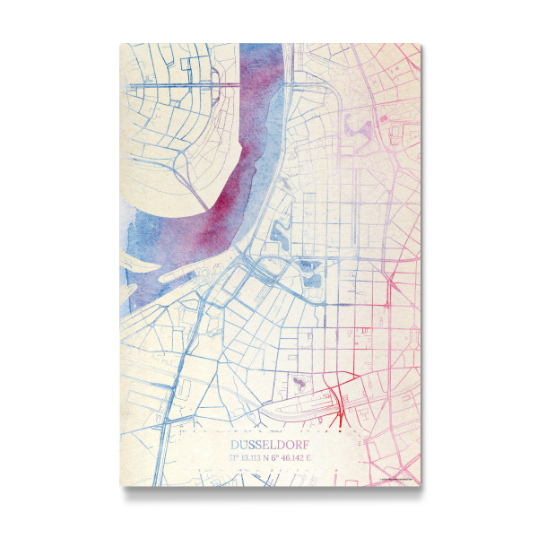 Galerie-Print "Düsseldorf Deutschland Map Rose And Serenity II" 30x20 cm artboxONE