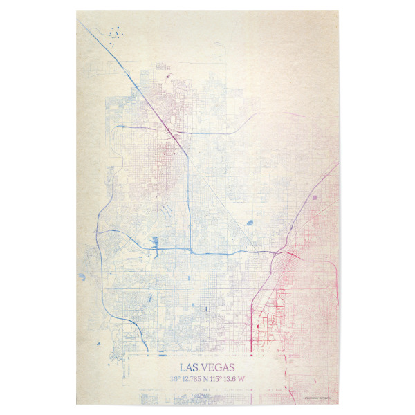 Poster 30x20 cm "Las-Vegas USA Map Rose And Serenity I" artboxONE - Städte,Reise,Kartografie - Städte,Stadtkarte,Wasserfarbe,Rosequartz