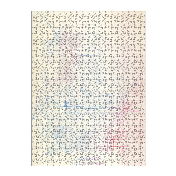 Puzzle Ravensburger "Las-Vegas USA Map Rose And Serenity I" artboxONE - Städte,Reise,Kartografie - Städte,Stadtkarte,Wasserfarbe,Rosequartz