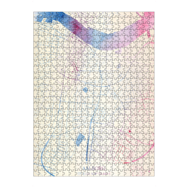 artboxONE Puzzle "Aalborg Dänemark Map Rose And Serenity I" artboxONE - Städte,Reise,Kartografie - Städte,Stadtkarte,Wasserfarbe,Rosequartz
