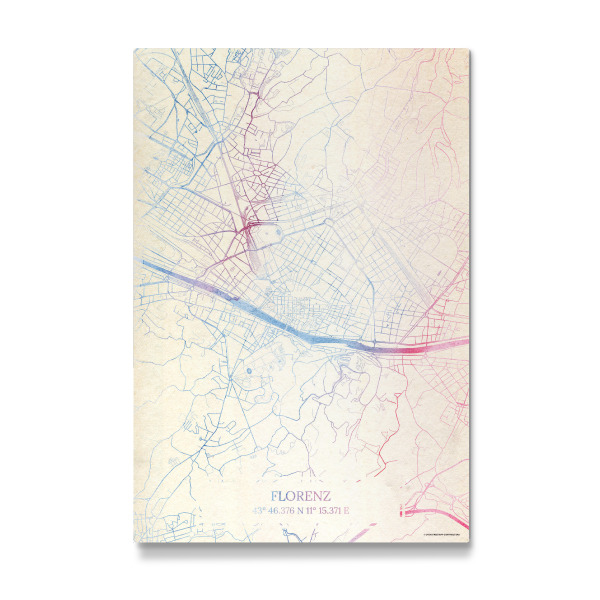 Galerie-Print "Florenz Italien Map Rose And Serenity I" 30x20 cm artboxONE