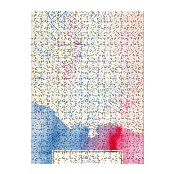 artboxONE Puzzle "Lausanne Schweiz Map Rose And Serenity II" artboxONE - Städte,Reise,Kartografie - Städting,Stadtkarte,Wasserfarbe,Rosequartz