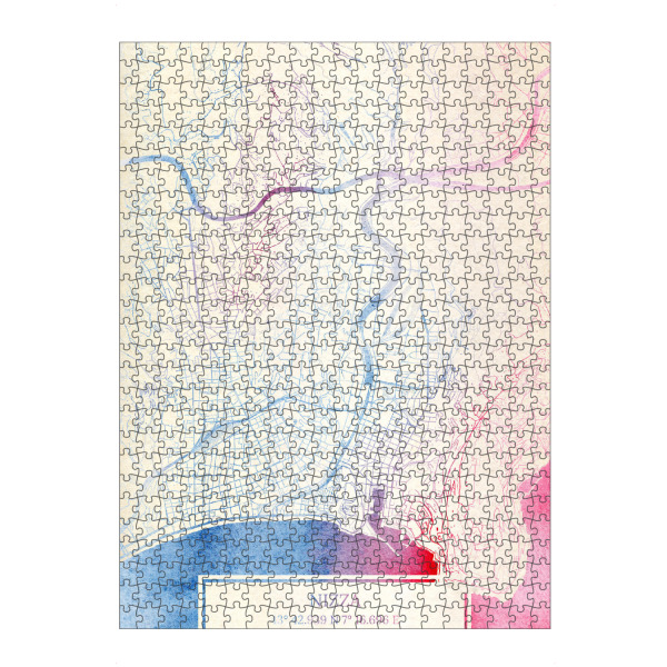 Puzzle Ravensburger "Nizza Frankreich Map Rose And Serenity I" artboxONE - Städte,Reise,Kartografie - Städte,Stadtkarte,Wasserfarbe,Rosequartz