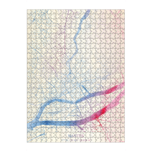 artboxONE Puzzle "Nantes Frankreich Map Rose And Serenity I" artboxONE - Städte,Reise,Kartografie - Städte,Stadtkarte,Wasserfarbe,Rosequartz
