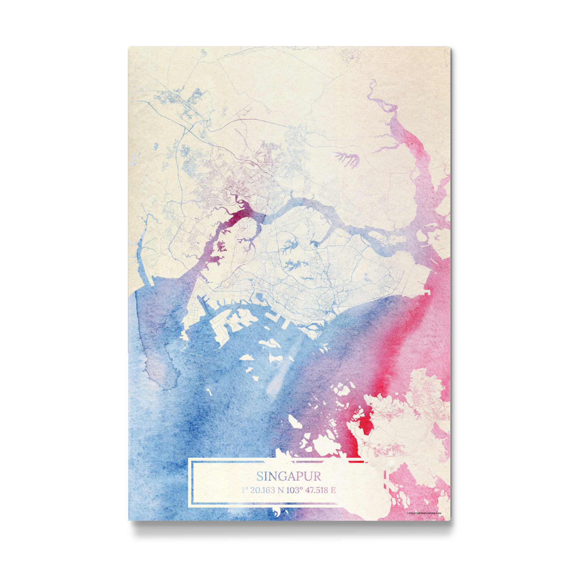 Galerie-Print "Singapur Map Rose And Serenity I" 75x50 cm artboxONE