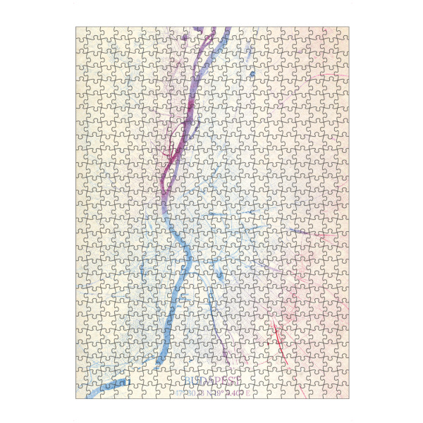 Puzzle Ravensburger "Budapest Ungarn Map Rose And Serenity I" artboxONE - Städte,Reise,Kartografie - Städte,Stadtkarte,Wasserfarbe,Rosequartz