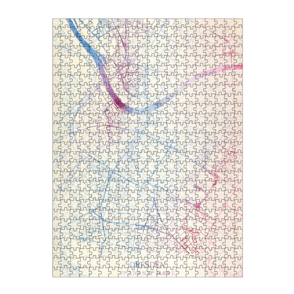 artboxONE Puzzle "Dresden Deutschland Map Rose And Serenity I" artboxONE - Städte,Reise,Kartografie - Städting,Stadtkarte,Wasserfarbe,Rosequartz