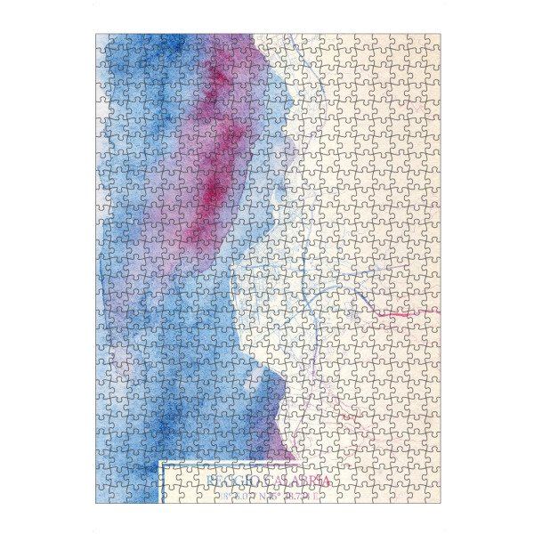 Puzzle Ravensburger "Reggio-Calabria Italien Map Rose And Serenity II" artboxONE - Städte,Reise,Kartografie - Städte,Stadtkarte,Wasserfarbe,Rosequartz