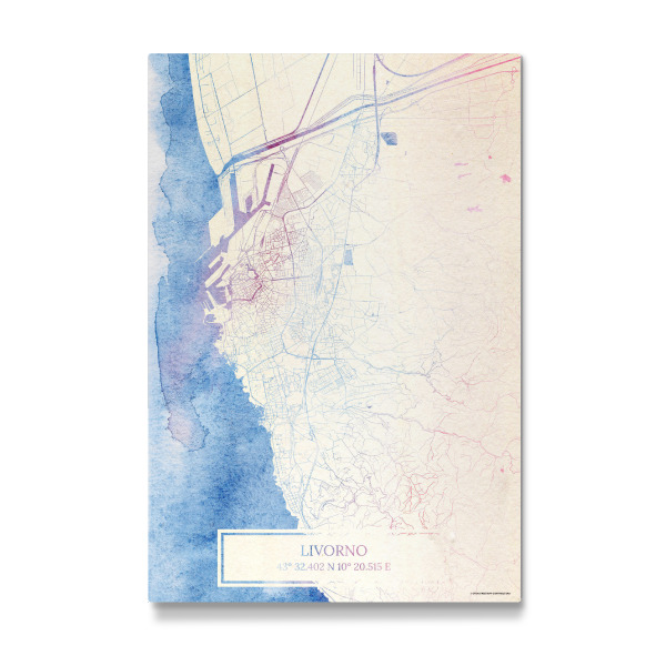 Galerie-Print "Livorno Italien Map Rose And Serenity I" 30x20 cm artboxONE