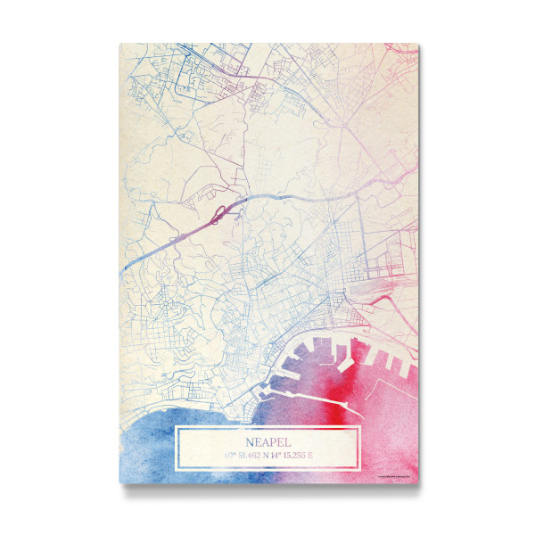 Galerie-Print "Neapel Italien Map Rose And Serenity I" 30x20 cm artboxONE