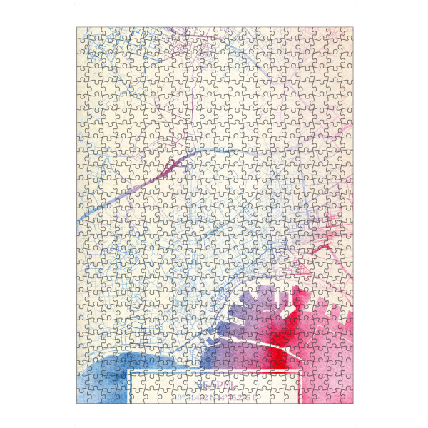 artboxONE Puzzle "Neapel Italien Map Rose And Serenity I" artboxONE - Städte,Reise,Kartografie - Städte,Stadtkarte,Wasserfarbe,Rosequartz