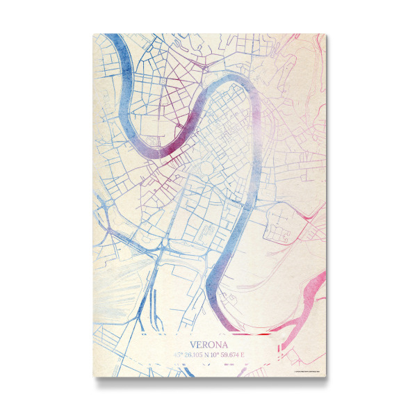 Galerie-Print "Verona Italien Map Rose And Serenity I" 30x20 cm artboxONE