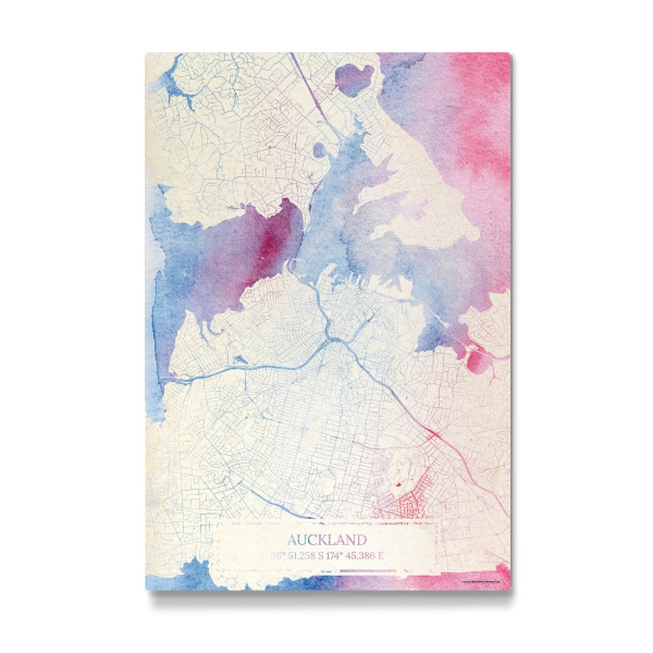 Galerie-Print "Auckland Neuseeland Map Rose And Serenity II" 30x20 cm artboxONE