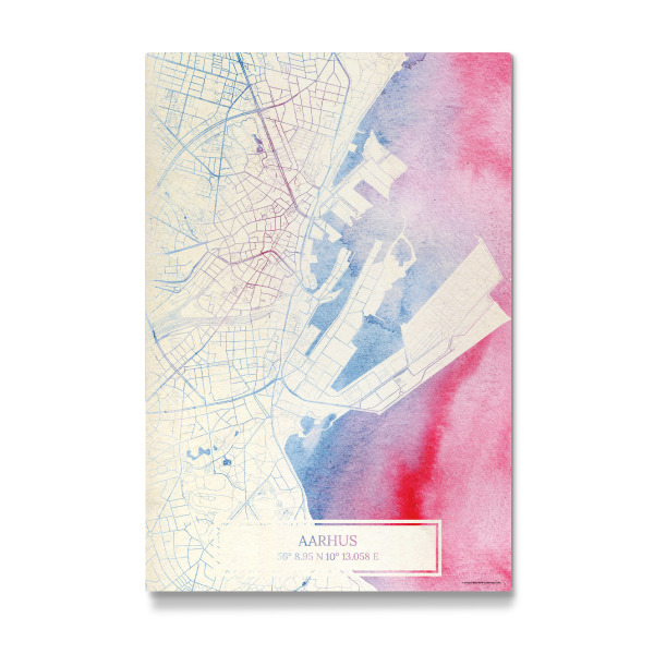 Galerie-Print "Aarhus Dänemark Map Rose And Serenity I" 30x20 cm artboxONE