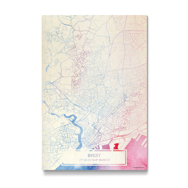 Galerie-Print "Brest Frankreich Map Rose And Serenity II" 30x20 cm artboxONE