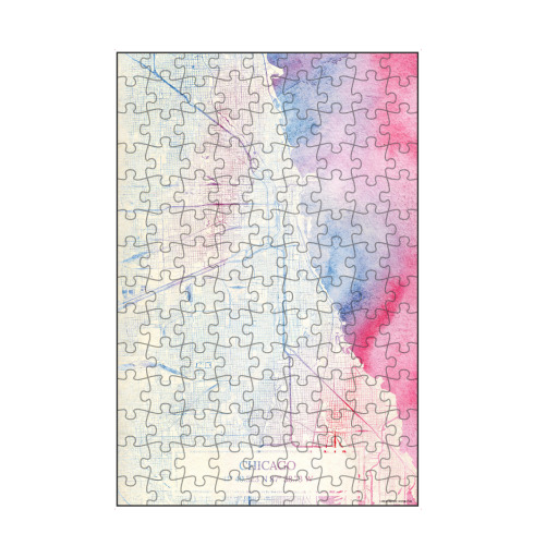 Chicago USA Map Rose And Serenity I