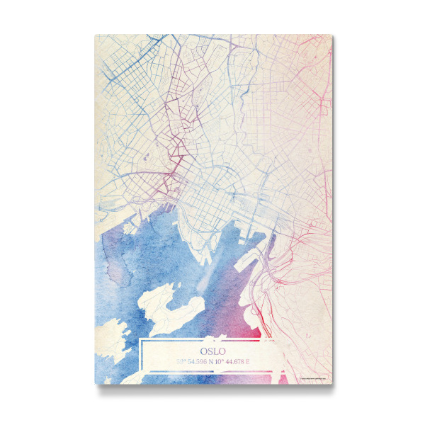 Galerie-Print "Oslo Norwegen Map Rose And Serenity I" 30x20 cm artboxONE