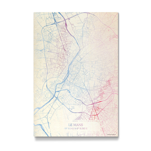 Galerie-Print "Le-Mans Frankreich Map Rose And Serenity I" 30x20 cm artboxONE